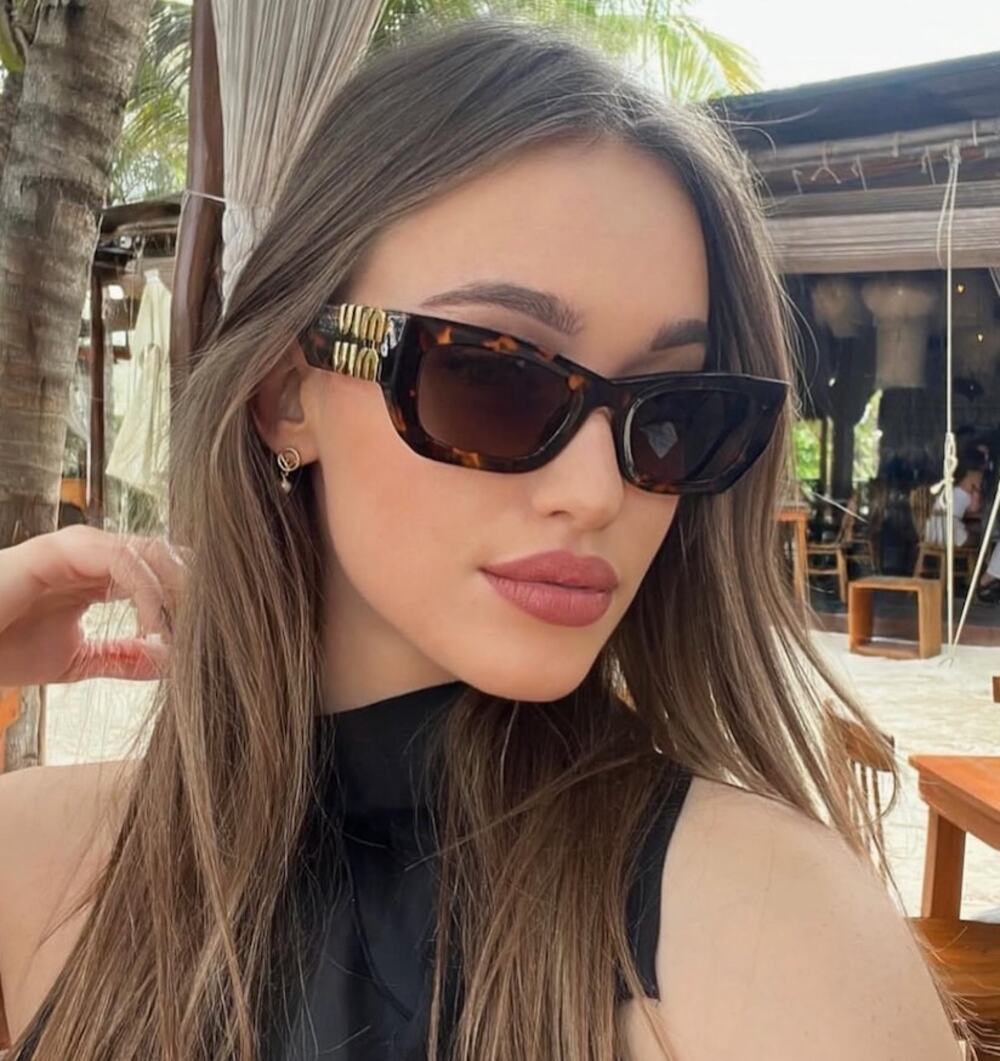 NEW Miu Miu MU09WS Havana Brown Cat Eye Sunglasses